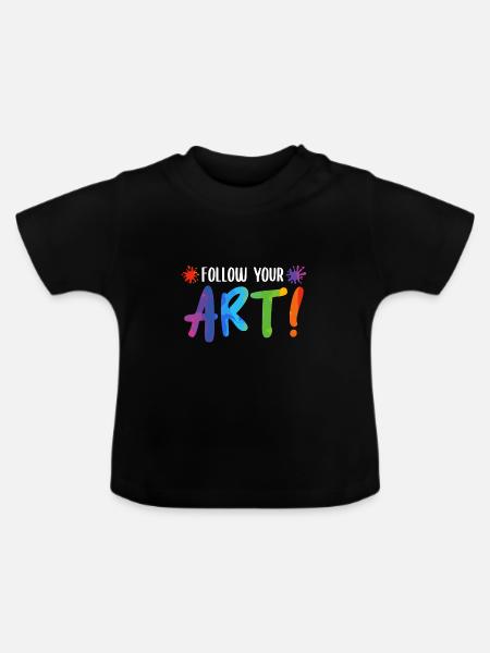 fluid painting - Baby Bio-T-Shirt mit Rundhals - Schwarz