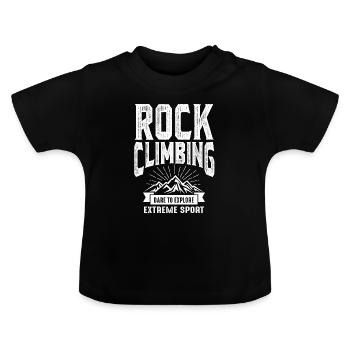 Felsklettern - Baby Bio-T-Shirt mit Rundhals - Schwarz - Vorne