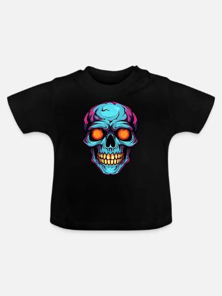 Cool Halloween Skull - Baby Organic T-Shirt with Round Neck - black
