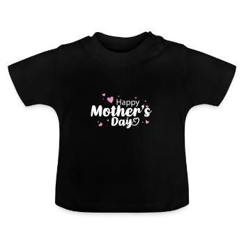 Mother's Day - Muttertag, Muttertagsgeschenk - Baby Bio-T-Shirt mit Rundhals - Schwarz - Vorne