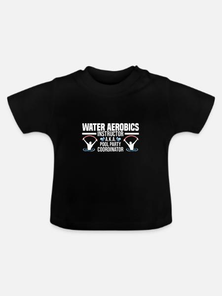 Wassergymnastik - Baby Bio-T-Shirt mit Rundhals - Schwarz