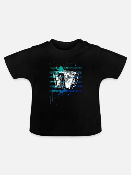 Akkordeon - Baby Bio-T-Shirt mit Rundhals - Schwarz