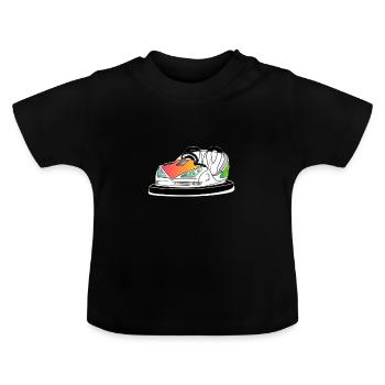 Autoscooter Bumpr Kirmes Fahrgeschäft Boxauto Kirm - Baby Bio-T-Shirt mit Rundhals - Schwarz - Vorne