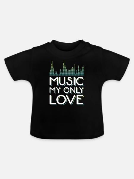 Techno Musik - Baby Bio-T-Shirt mit Rundhals - Schwarz