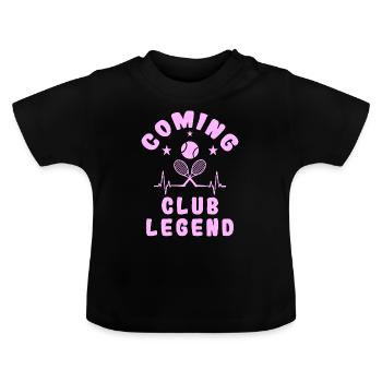 Tennis Baby Bodysuits Stampler Club Legend Pink - Baby Organic T-Shirt with Round Neck - black - Front