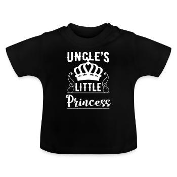 Cadeau bébé oncle oncle oncle brorson neveu - T-shirt bio col rond Bébé - noir - Devant