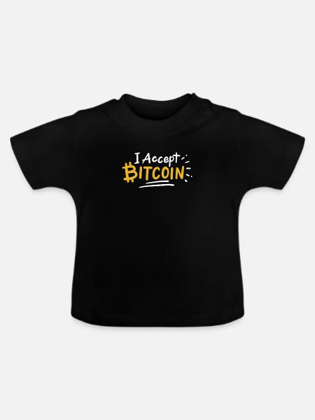 I Accept Bitcoin - Baby Bio-T-Shirt mit Rundhals - Schwarz