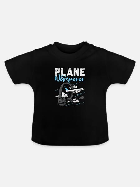 Plane Whisperer - Baby Bio-T-Shirt mit Rundhals - Schwarz