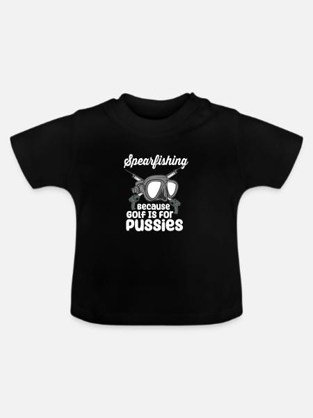 Spearfishing Because - Baby Bio-T-Shirt mit Rundhals - Schwarz