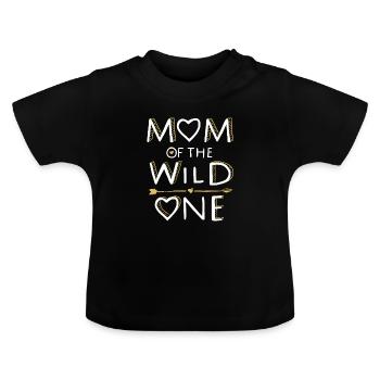 MOM du WILD ONE - Family Design (2/2) - T-shirt bio col rond Bébé - noir - Devant