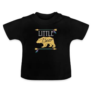 Petit Ours - Conception élégante d'idée cadeau d'ours - T-shirt bio col rond Bébé - noir - Devant