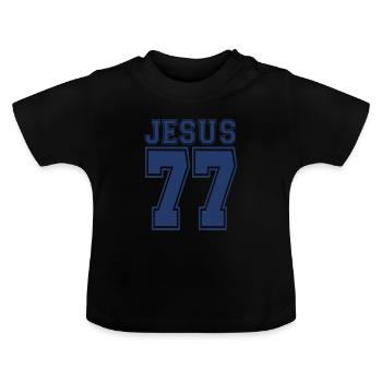 Jesus Christ Faith Bible God Redeemer Gift - Baby Organic T-Shirt with Round Neck - black - Front