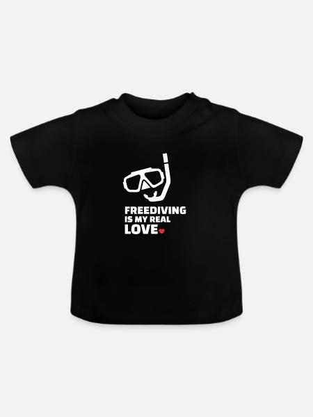 Freitauchen - Baby Bio-T-Shirt mit Rundhals - Schwarz