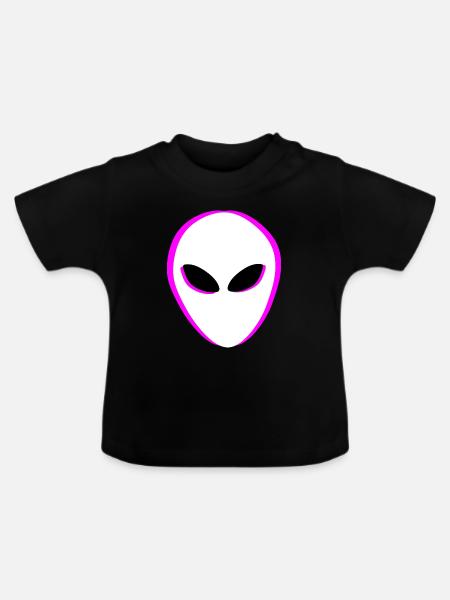 Aliens Außerirdischer Kopf - Baby Bio-T-Shirt mit Rundhals - Schwarz