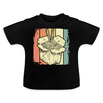 China Nudeln - Baby Bio-T-Shirt mit Rundhals - Schwarz - Vorne