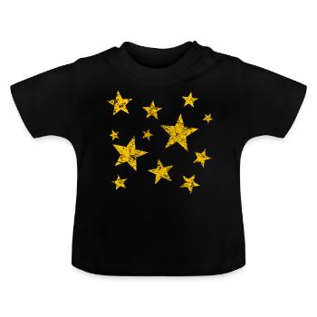 Étoiles ciel étoilé étoiles rétro vintage - T-shirt bio col rond Bébé - noir - Devant