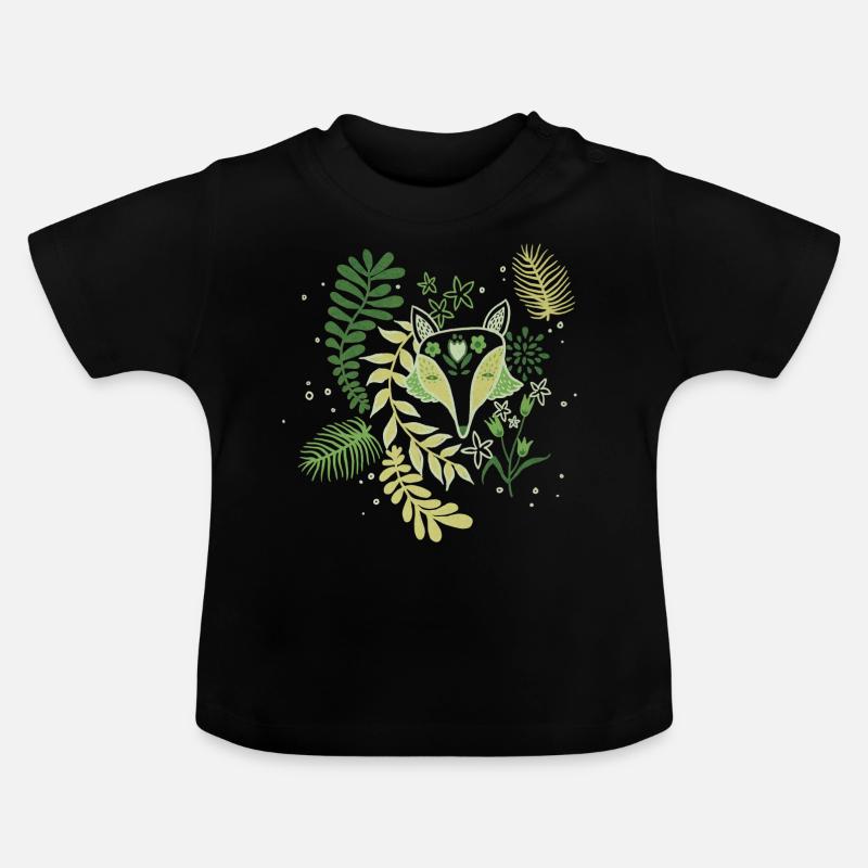 renard vert - T-shirt bio col rond Bébé - noir