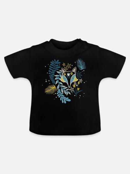 blauer Fuchs - Baby Bio-T-Shirt mit Rundhals - Schwarz