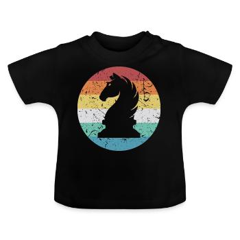 Schach Springer - Baby Bio-T-Shirt mit Rundhals - Schwarz - Vorne