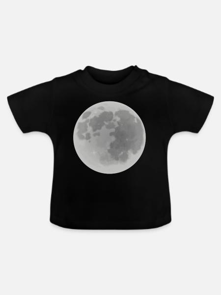 Mond - Baby Bio-T-Shirt mit Rundhals - Schwarz