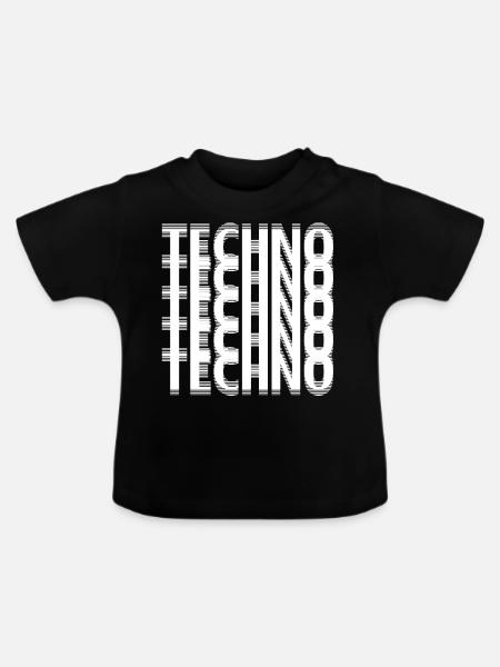 Techno - Baby Bio-T-Shirt mit Rundhals - Schwarz