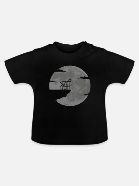 Achterbahn Geschenkidee Vollmond Freizeitparks - Baby Bio-T-Shirt mit Rundhals - Schwarz