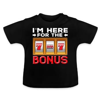 Spielautomat Glücksspiel Lustiger Casino Fan - Baby Bio-T-Shirt mit Rundhals - Schwarz - Vorne