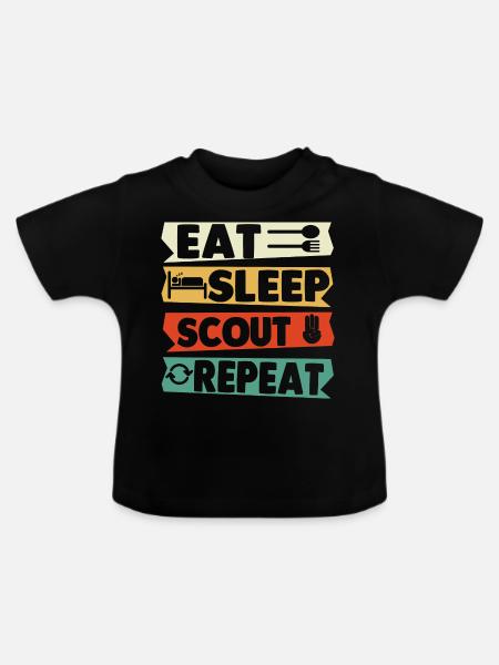 Pfadfinderlager Geschenk - Baby Bio-T-Shirt mit Rundhals - Schwarz