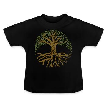 Arbre de la vie - T-shirt bio col rond Bébé - noir - Devant