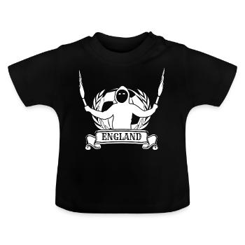 Football Flag Flag England Ultras - Baby Organic T-Shirt with Round Neck - black - Front