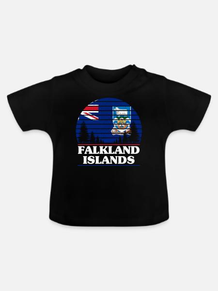 Falklandinseln - Baby Bio-T-Shirt mit Rundhals - Schwarz