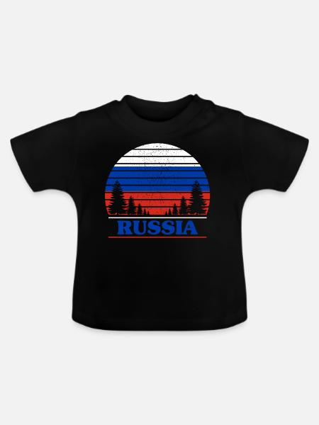 Russland - Baby Bio-T-Shirt mit Rundhals - Schwarz