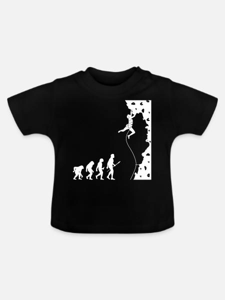 Kletterer Evolution Bouldering Climber - Baby Bio-T-Shirt mit Rundhals - Schwarz