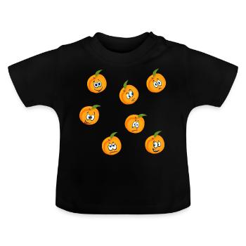 Pfirsich - Baby Bio-T-Shirt mit Rundhals - Schwarz - Vorne