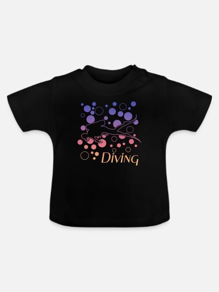 diving tauchen - Baby Bio-T-Shirt mit Rundhals - Schwarz