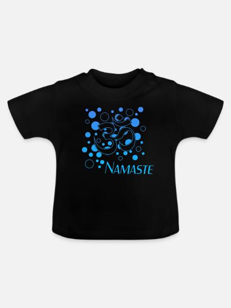 Namaste Yoga - Baby Bio-T-Shirt mit Rundhals - Schwarz