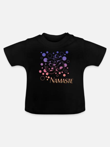 Namaste - Baby Bio-T-Shirt mit Rundhals - Schwarz