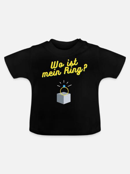 Wo ist mein Ring? - Baby Bio-T-Shirt mit Rundhals - Schwarz