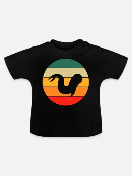 Retro Beluga Wal - Baby Bio-T-Shirt mit Rundhals - Schwarz