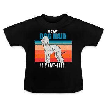 Bedlington Terrier - T-shirt bio col rond Bébé - noir - Devant