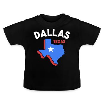 Conception de carte Dallas Texas pour les fiers Dallasites - T-shirt bio col rond Bébé - noir - Devant