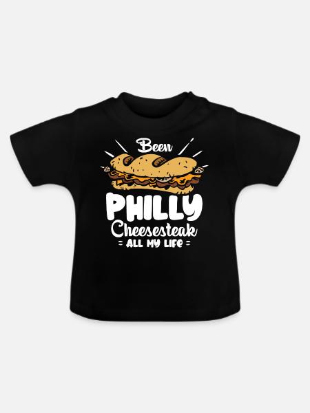 Philly Cheesesteak Sandwich - Baby Bio-T-Shirt mit Rundhals - Schwarz
