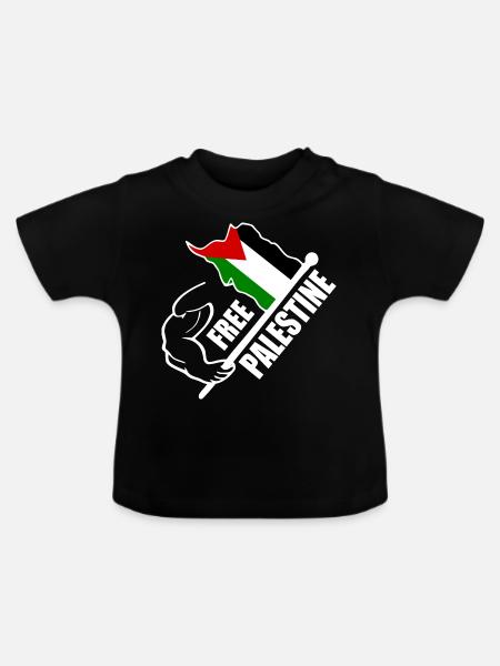 Free palestine - Baby Bio-T-Shirt mit Rundhals - Schwarz
