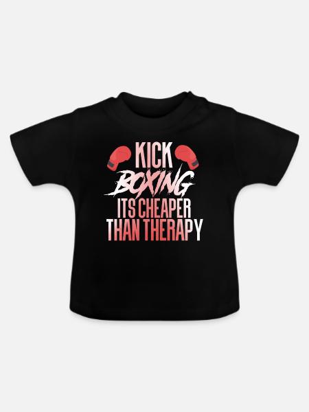 kickboxen kickboxing - Baby Bio-T-Shirt mit Rundhals - Schwarz
