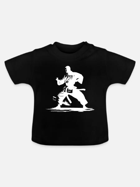 Karate Junge Grafik - Baby Bio-T-Shirt mit Rundhals - Schwarz