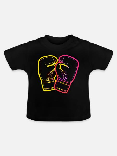 Boxhandschuhe Zeichnung - Baby Bio-T-Shirt mit Rundhals - Schwarz