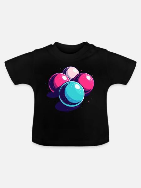 Billardkugeln - Baby Bio-T-Shirt mit Rundhals - Schwarz