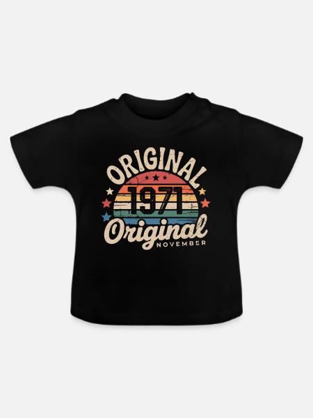 November 1971 – November 1971 - Baby Bio-T-Shirt mit Rundhals - Schwarz