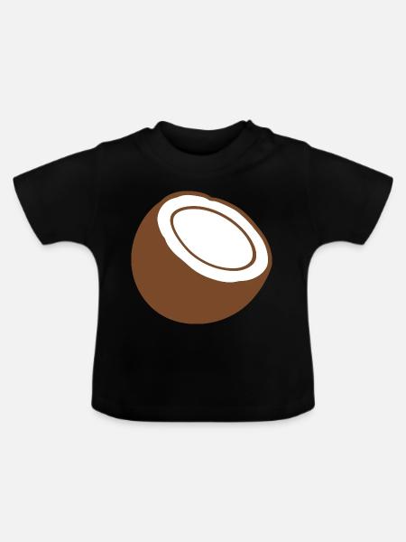 Kokosnuss Lebensmittel Geschenkidee Design Obst - Baby Bio-T-Shirt mit Rundhals - Schwarz