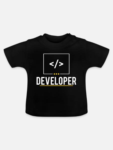 Developer - Baby Bio-T-Shirt mit Rundhals - Schwarz